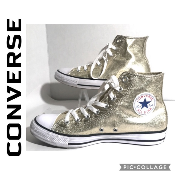 metallic gold converse high tops